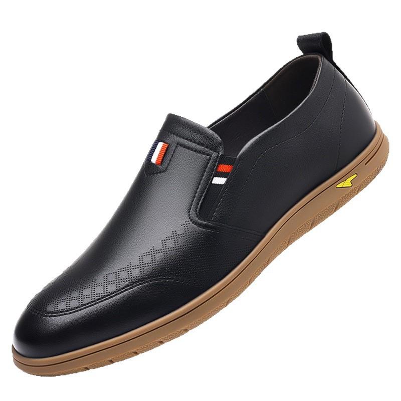 Casual leather shoes men's 2025 spring and autumn new wear-resistant soft leather soft sole one-pedal leather shoes