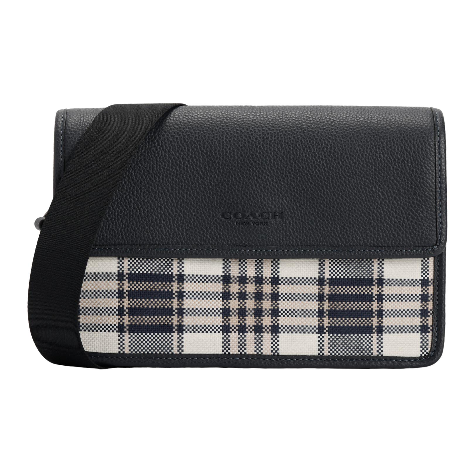 

Coach Turner 25 Logo Imprinted Classic Plaid Jacquard Fabric With Natural Pebble Leather Messenger Bag Men Messenger Bag Bronze Denim C8186-QBDEI Gift Box Sets (Basic Set+Black Box)
