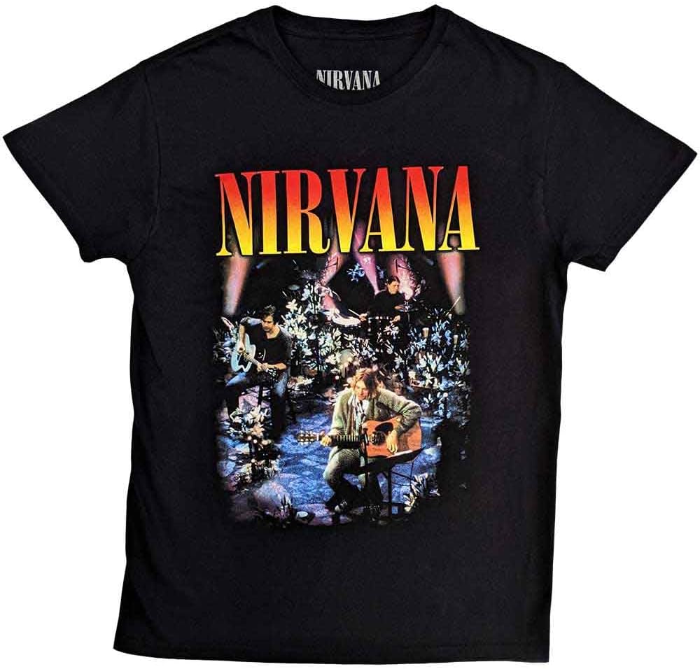 Nirvana band live concert graphic print black T-shirt XXXL