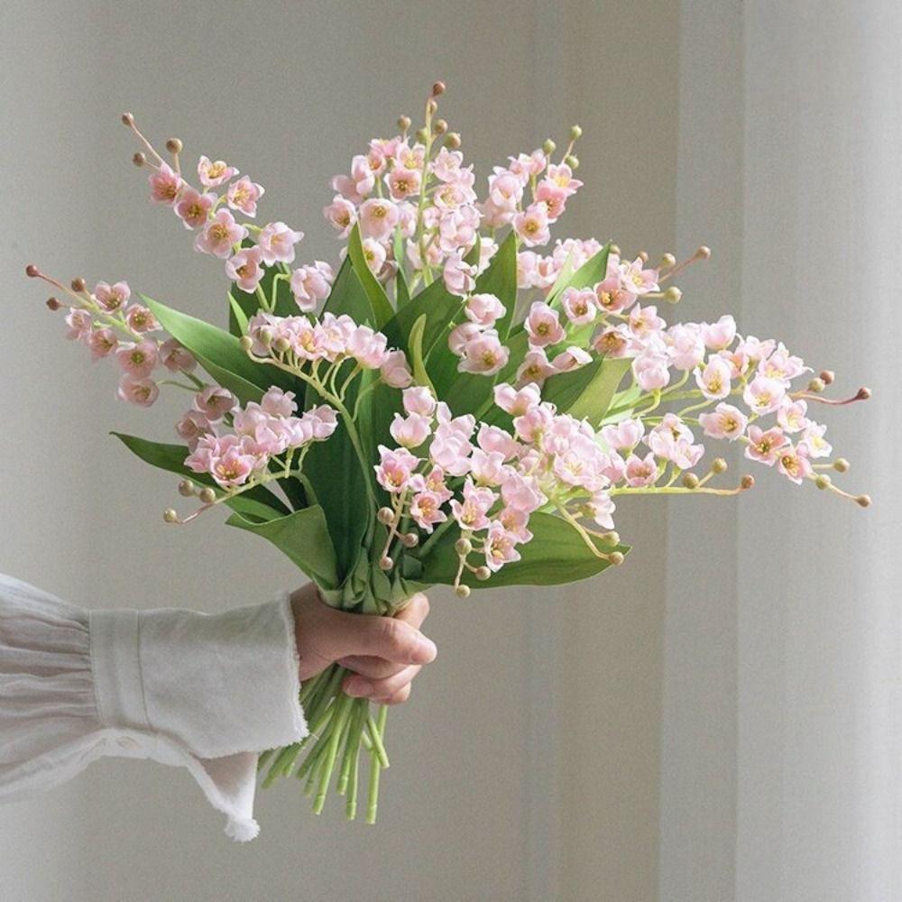 40cm Height Artifiical Flower Branch Flexible Stems Artificial Bellflowers Desktop Ornament