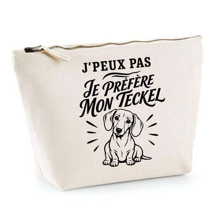 Trousse de toilette - PLANETEE - J'peux pas minimaliste - Beige - 100% coton - 3 L