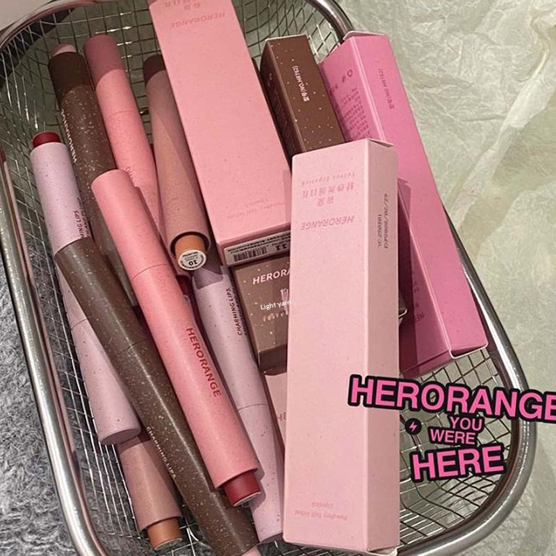 Herorange Labial Mate Labial Rojo Mate Sexy Cosmético Brillo de Labios Impermeable Taza Antiadherente Lápiz Labial Nude Maquillaje Coreano