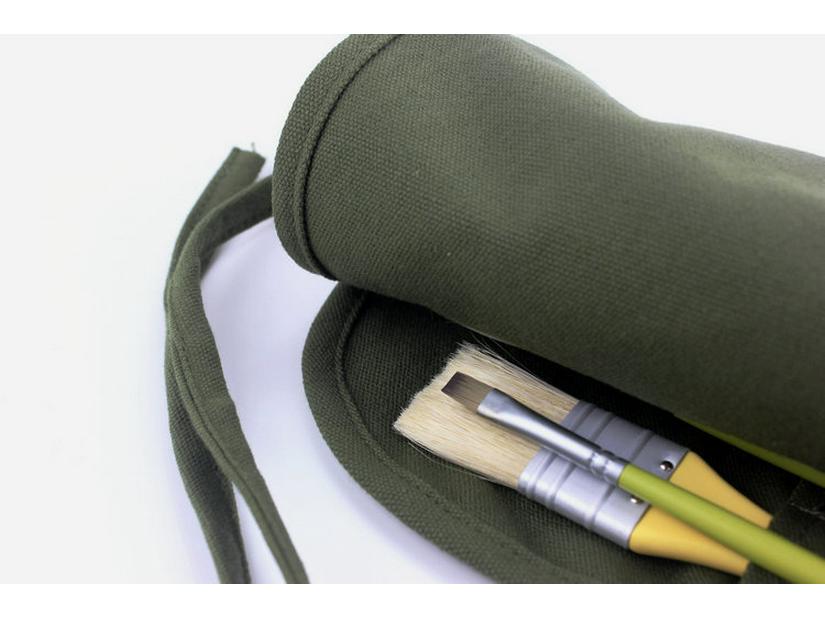 Canvas 22-Hole Brush Roll: Gouache, Watercolor, Calligraphy Storage Bag