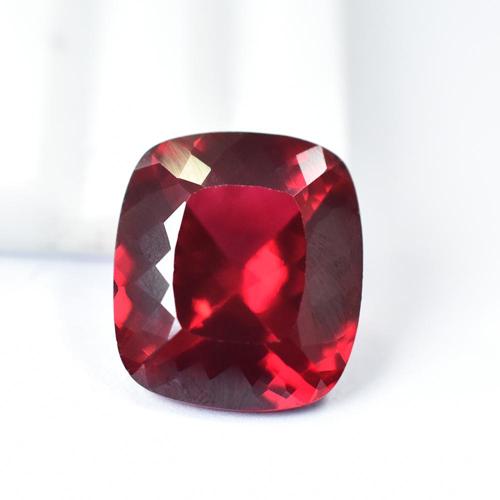 Cushion Cut 17.25 Ct Natural Red Ruby A++ Grade CERTIFIED Loose Gemstone