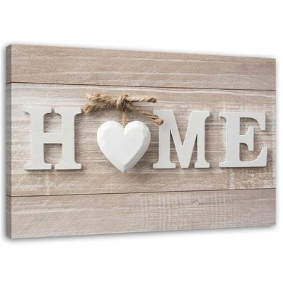 Canvas Print Modern Home Heart White