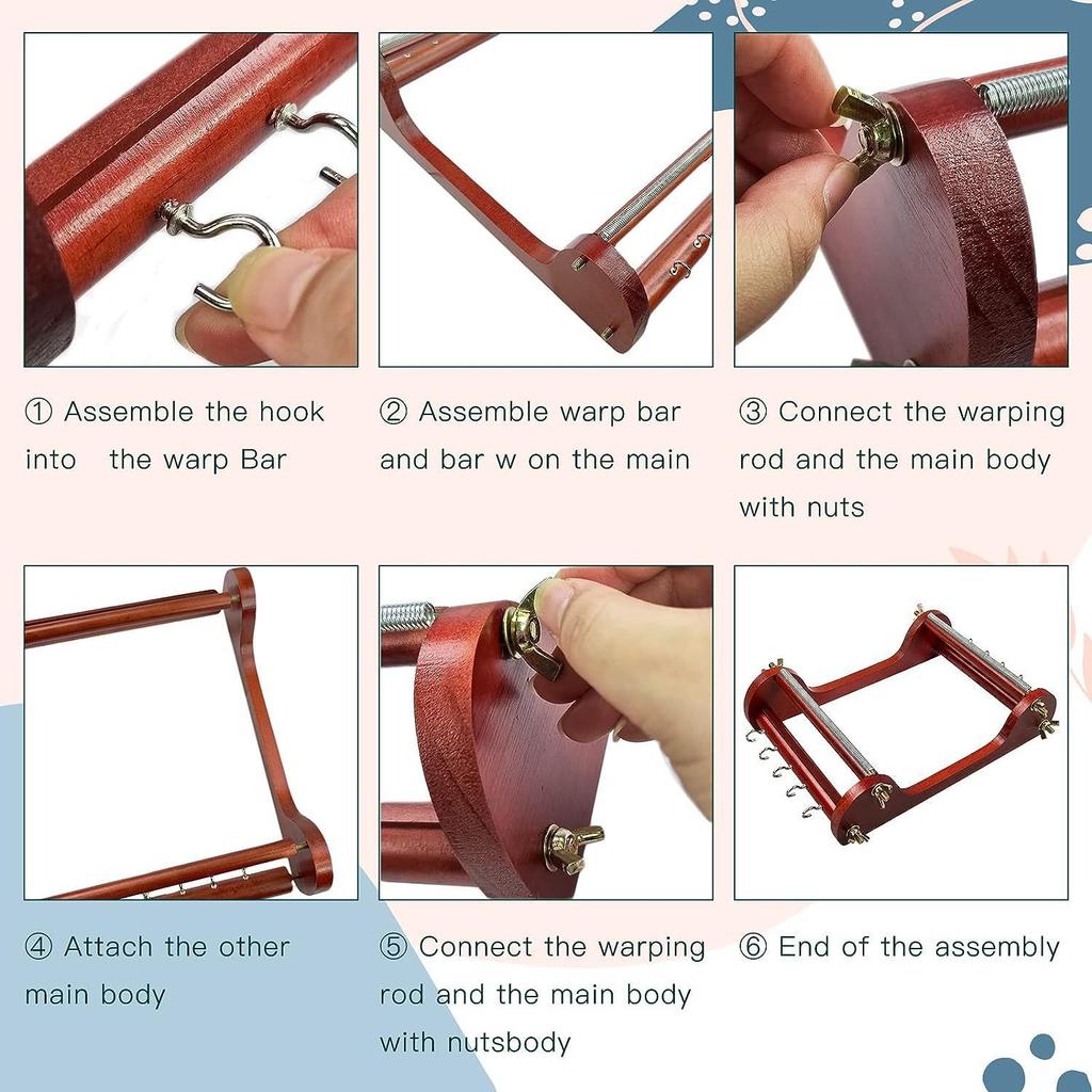 Wood Bead Weaving Tool Wood Beads Include Beads Threads Needle for Bracelets Necklaces
