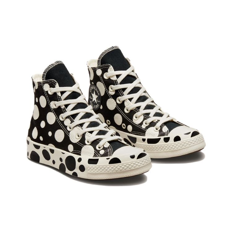 Converse Chuck 70 High Polkadotter - Svarte Damesneakers Egret A01182C