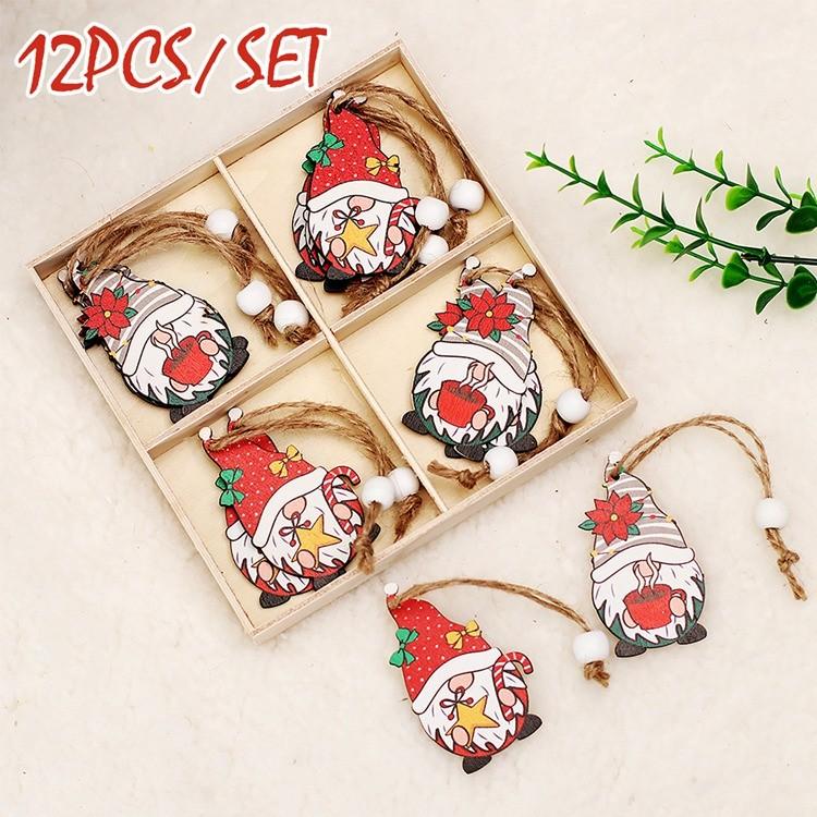 Christmas Dog Paw Double Layer Wooden Pendant Navidad Natal Noel Tree Pendant Merry Christmas Decor For Home 2025 New Year 2025