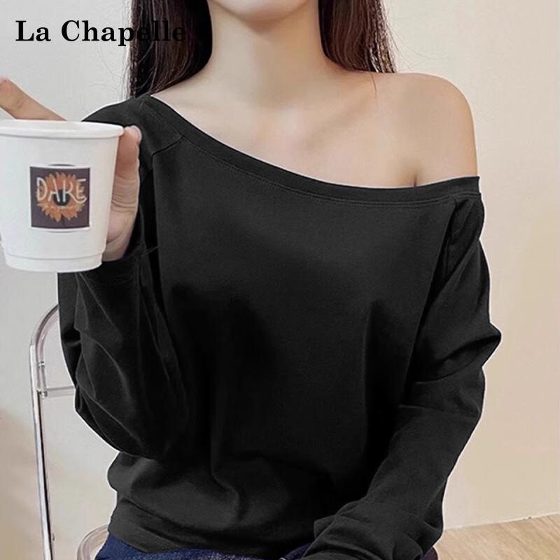 La Chapelle 2025 Women's Relaxed Off-Shoulder Long Sleeve Top
