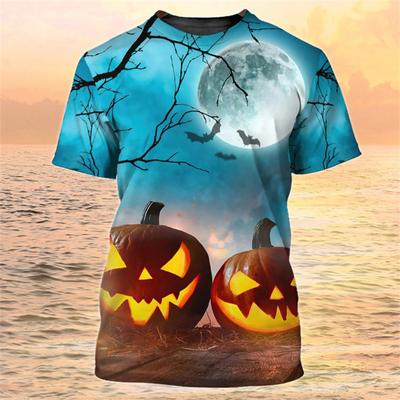 Šťastný Halloween Dýňové tričko 3D tištěné Barevné Trička s kulatým výstřihem Pánské Dětské Topy s krátkým rukávem Nadměrné Streetové tričko