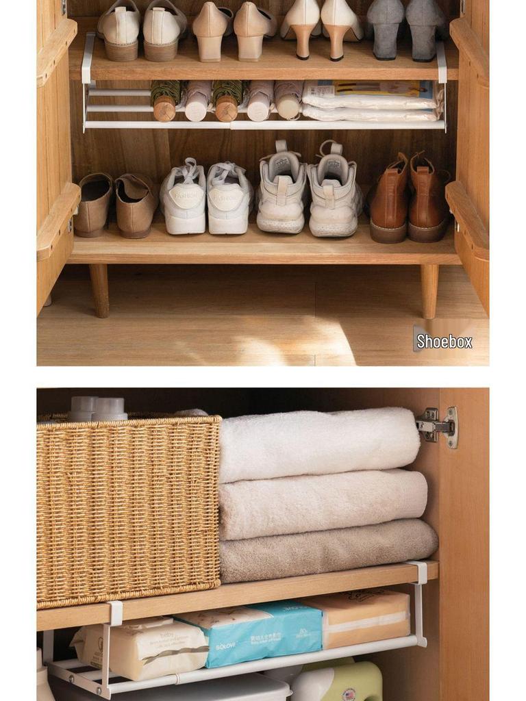 Retractable Layered Shoe Rack - Household Folding Storage for Hallway