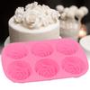 6-Hohlraum Rosenförmige Silikon Pudding Schokoladenkuchen Form Mikrowellen- Gefrierschrankfest Rosa