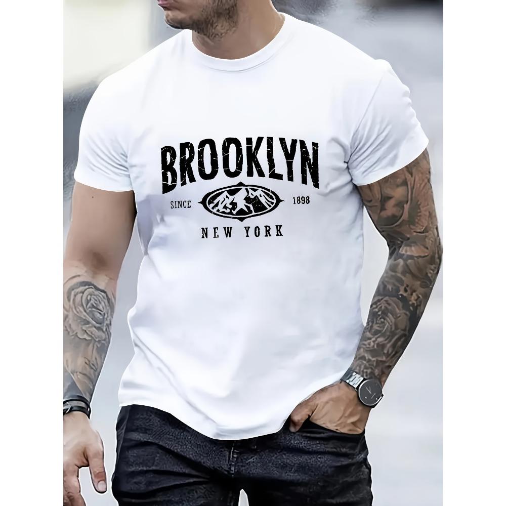 

Men s Brooklyn Mountains Print Sports Casual Versatile Short Sleeve T-Shirt S