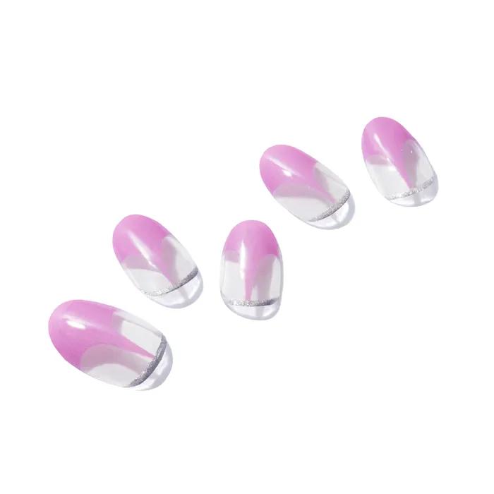 Space pink gel nail