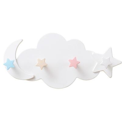Hot! Cartoon Cloud Shape Self Adhesive 4 Hooks Hanger for Bathroom Wall Door Hanging