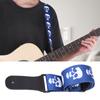 Guitar Strap Acoustic Electric Bass Ukulele Belt Adjustable Skull Pattern Leather HeadBlue