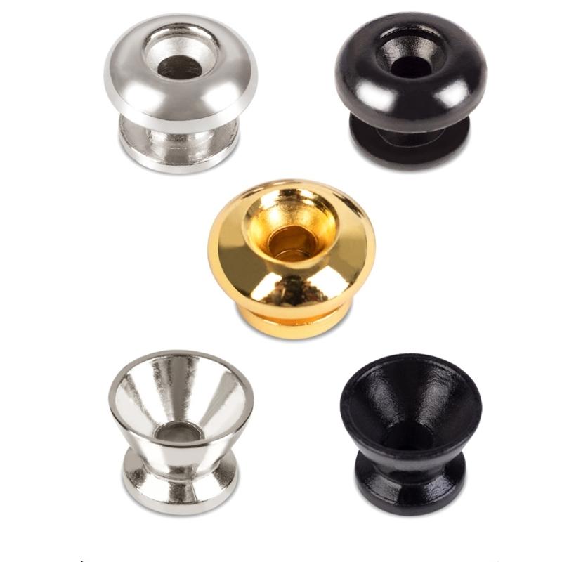 2pcs Stylish Silver Bell Shape Strap Buttons Skidproof Strap Lock Guitar Buckles Suitable for Various Skill Levels