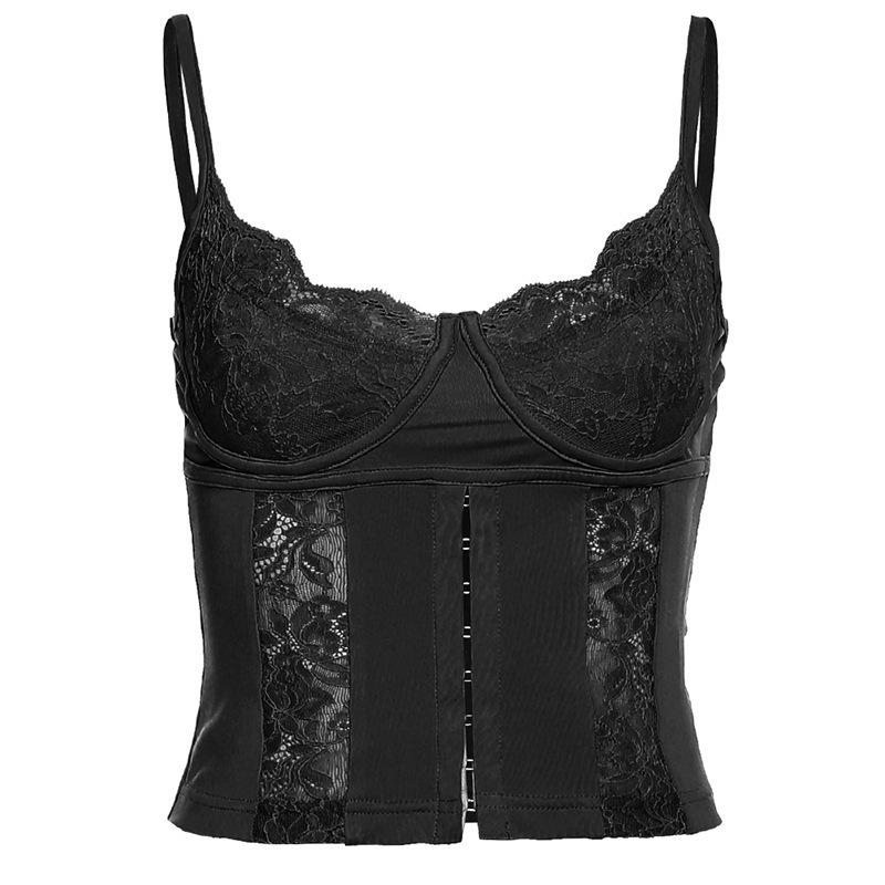 European and American style summer new women's clothing sexy Spice Girls suspender V-neck halter lace small vest
