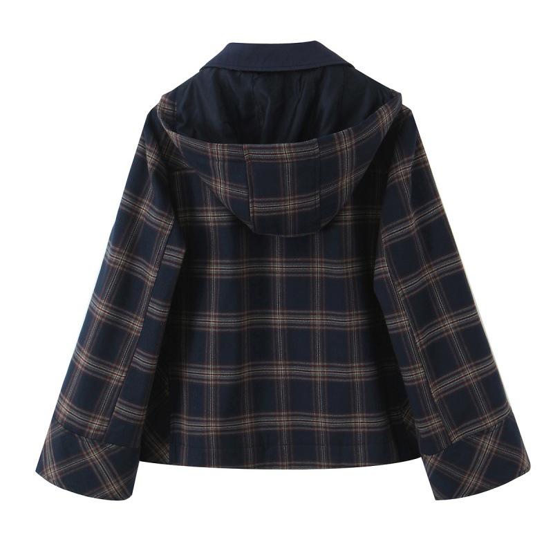 High-End Women's Plaid Hooded Jacket & High-Waisted Lantern Pants Set