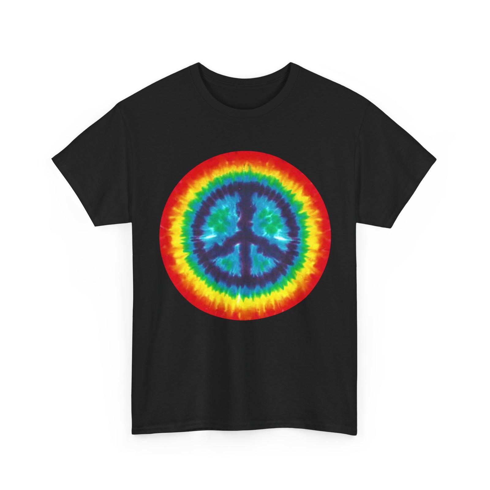 Peace Sign T-Shirt, Hippie 80 s Colorful Peace Sign Lovers Women Men Shirt XL