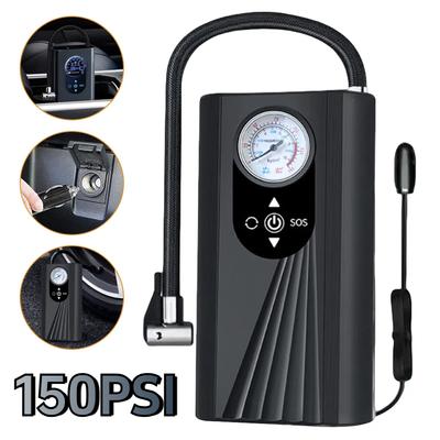 Car Air Pump Wireless Electric Tire Inflator Rechargeable 150PSI Electric Air Compressor Digital Inflatable Pump for Motorcycle