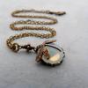 1Pcs Carving Blue Stone Accessories Vintage Bronze Color Dragonfly Women Necklaces And Pendants