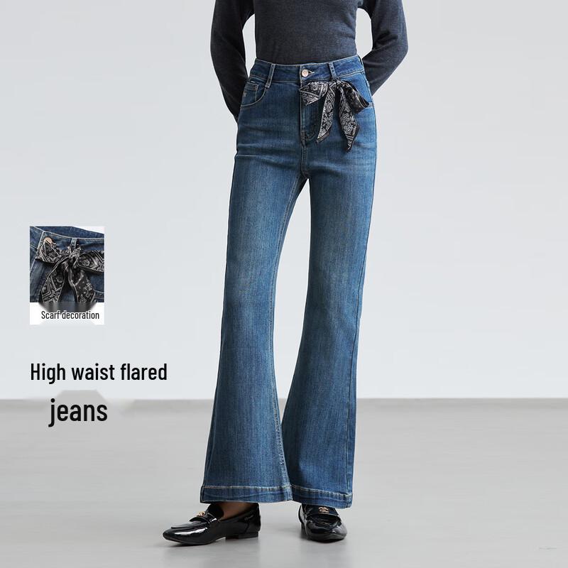 

FivePlus Women s High-Waist Slim Fit Flared Jeans M