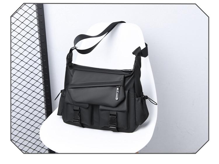 Trendige vielseitige Herren-Umhängetasche: Lederstruktur, Workwear-Stil, Großes Fassungsvermögen