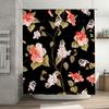 Floral Bath Curtain Decorative Shower Panel Waterproof Polyester Printed Home Decoration Customizable Size Options Available Pin
