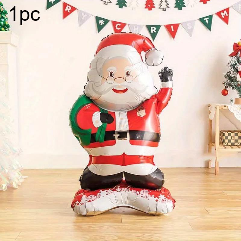 

1 шт. Стоящий Санта Клаус Фольгированный шар Рождественское украшение для дома Украшение для вечеринки Алюминиевая фольга Санта Фестиваль Наружное украшение as shown