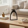 Candle Holder with Arched Frame Matte Black Pillar Sculptural Decor for Living Room,