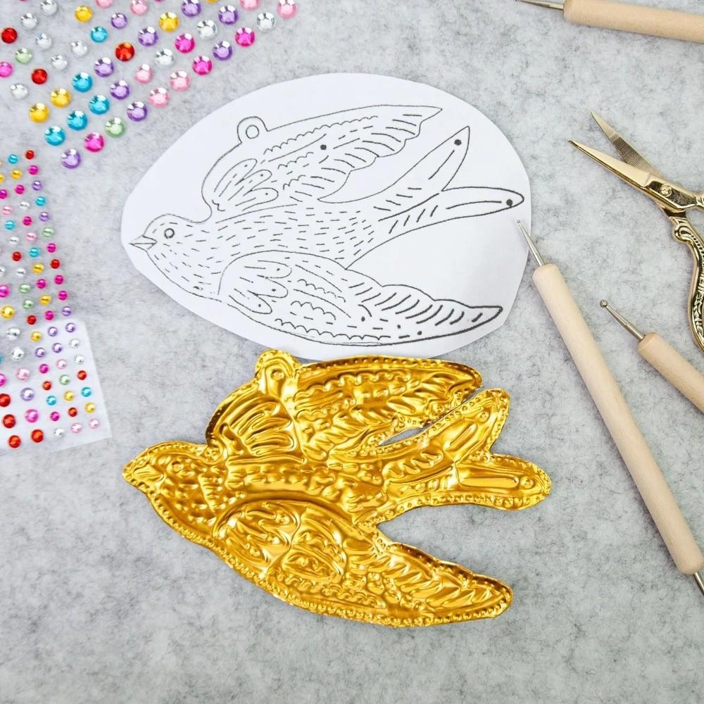 70mm Thick Craft Sewing Tool Set Gold Foil Tin Foil Paper Christmas Ornament making kit Engraving DIY Foil Paper Craft Kit