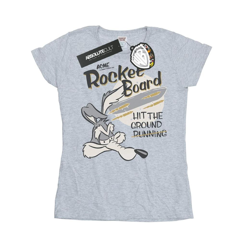 Looney Tunes Womens/Ladies Wile E Coyote Rocket Board Cotton T-Shirt