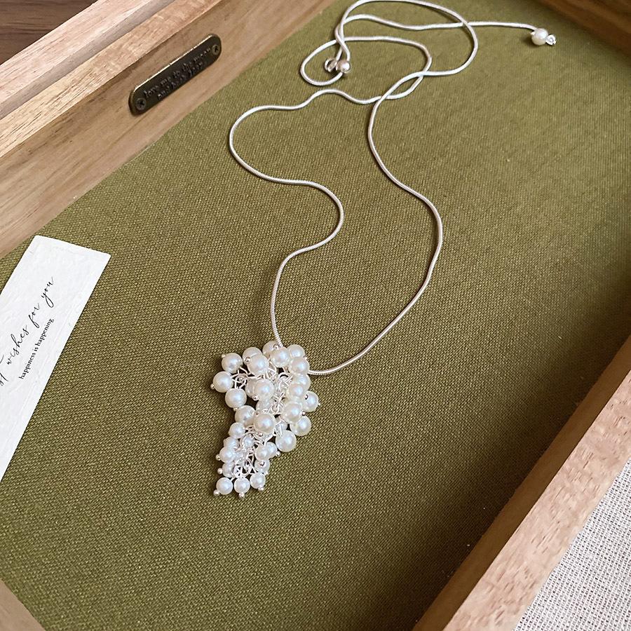 Summer dopamine stained glass crystal beaded necklace collarbone chain design sense niche item decoration