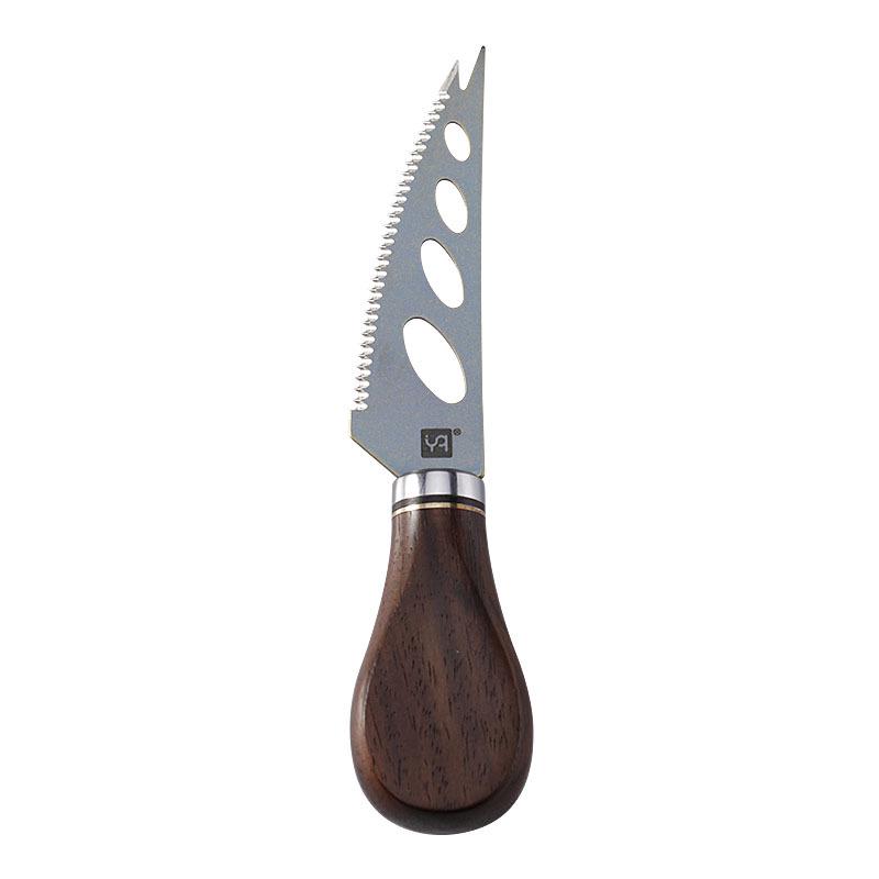 High-End Pure Titanium Cheese Knife Set with Rosewood Handle - Includes Fork, Butter Knife, and Spatula