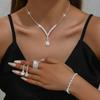 Girls' Jewelry, Flash Diamond Necklace, Earrings, Stud Earrings, Wedding Jewelry Set.