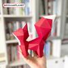 ORIGAMIPLANET Red Fox 3D Origami Paper Craft 3D Paper Sculpture for Home Creative Handmade Paper Unique DIY Animal Model Paper Craft Gift for Teens