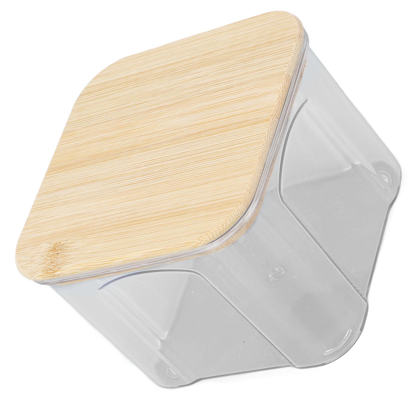 Récipient de stockage alimentaire hermétique Pot de stockage alimentaire transparent avec couvercle en bambou pour nouilles farine céréales riz thé grains de café