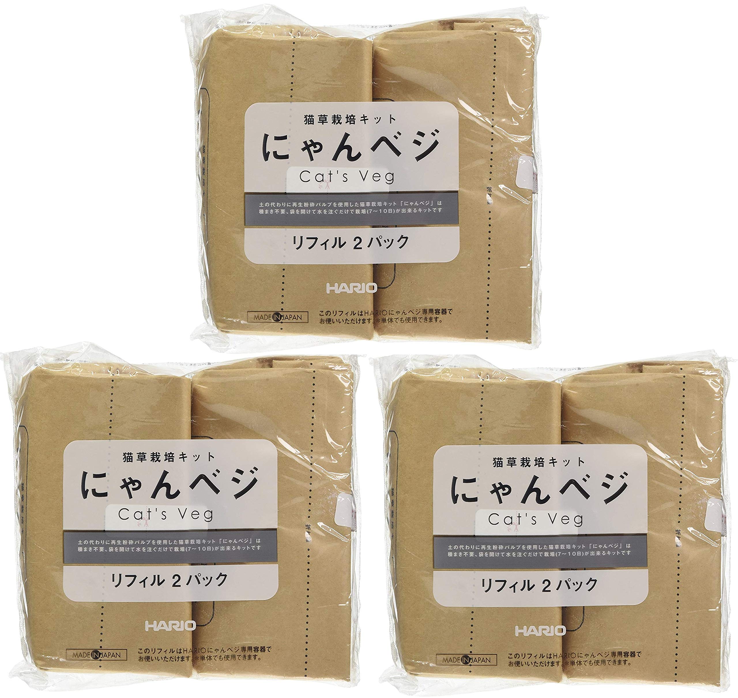 

Набор для выращивания кошачьей травы HARIO Nyan Veggie Запасные блоки (2 упаковки х 3)