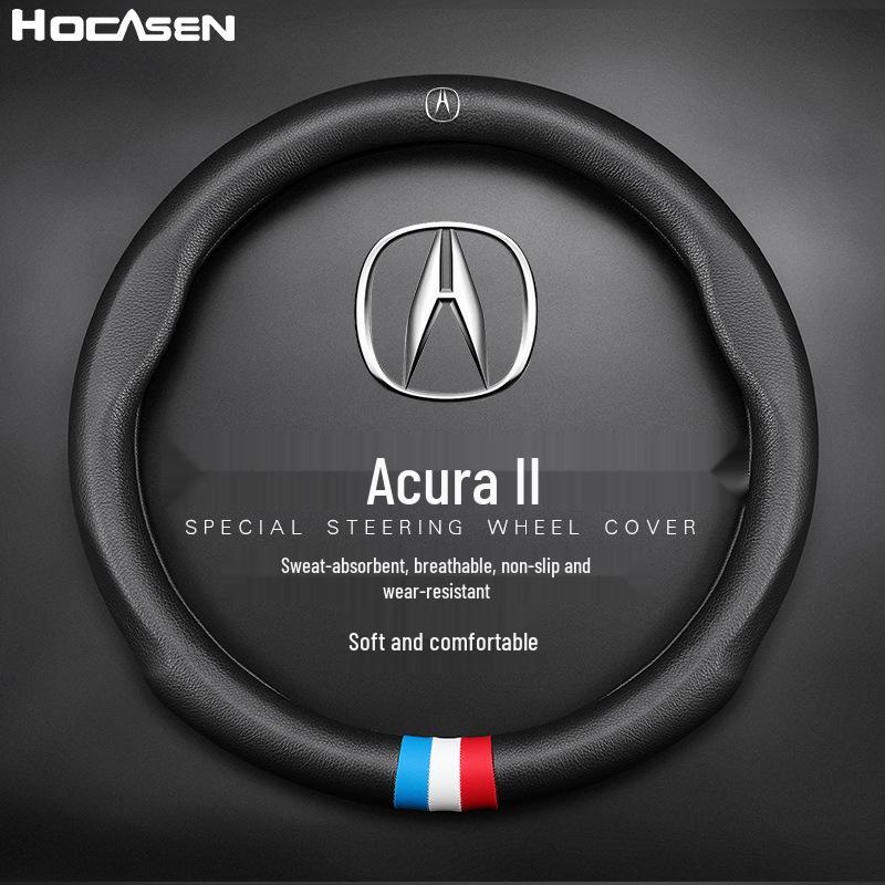 Genuine Leather Steering Wheel Cover for Acura RDX, CDX, MDX, TLX, LZDX - All Seasons