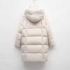 Pinghu Down Jacket Women's Medium and Long Winter New Fashion Bread Jacket Thickened Warm White Duck Down Jacket
