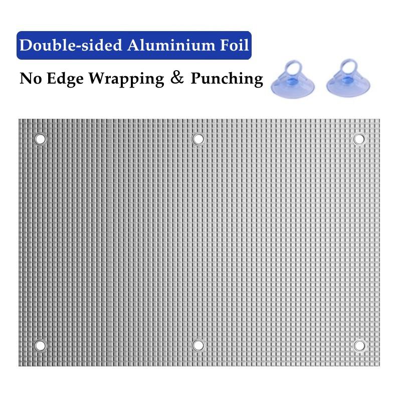 Blackout Window Film Sun Shade Insulation Aluminum Foil Pad Balcony Room Glass Anti-UV Insulation Film Window Privacy Film 50cm x 50cm
