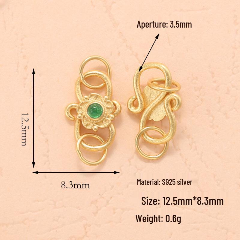 S925 Sterling Silver Zirconia S-Shape & Figure-8 Clasp Link Extension Bracelet DIY Accessories P26