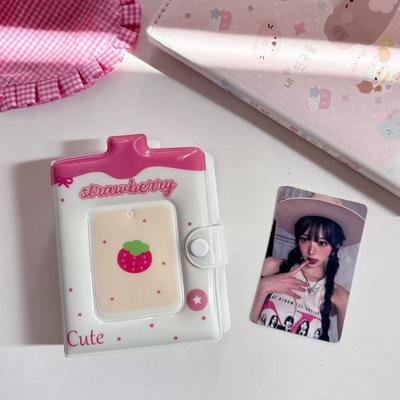 Cute PVC Card Album Mini 3 Inch Photocard Binder with 16 Internal Pages Postcard Book