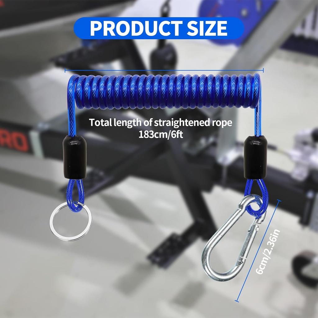 6FT Trailer Brake Away Cable,Trailer Breakaway Safety Cable Spring Towing Coiled Wire Steel Braided Safety Cable with PU Coating,for Breakaway