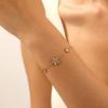 Gold Flower Charm Bracelet with Crystal Accents for Women