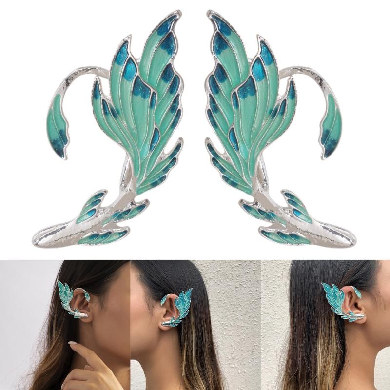 Ear Cuffs Earring Ear Wrap Cuff Pierced Ear Clip Unique Gold-fish Shaped Colored Earrings Handmade Jewelry for Women