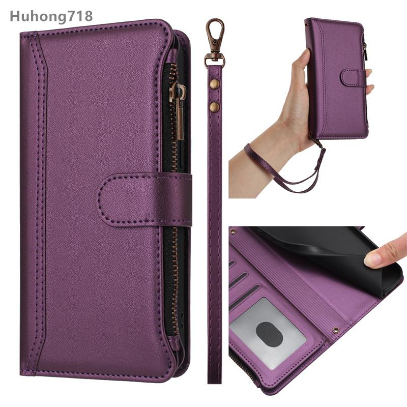Zipper Leather Case For Iphone SE 2 3 4 2020 2022 2024 X XS XR 6 6S 7 8 Plus 11 12 Mini Pro Max Wallet Cover Casing