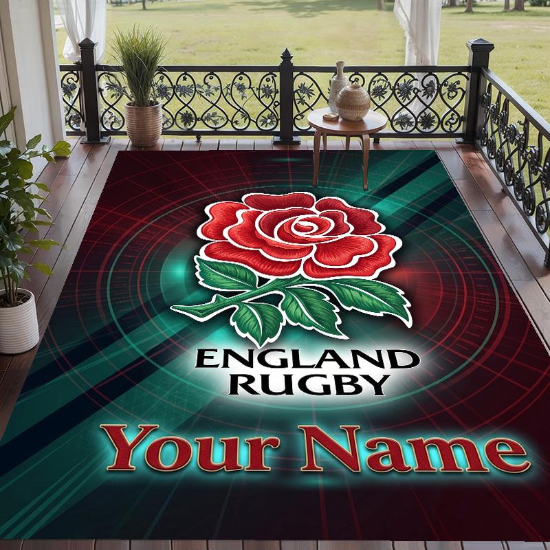 Custom Text Printed Rug England Rugby Non Slip Floor Carpet For Home Room Decor
