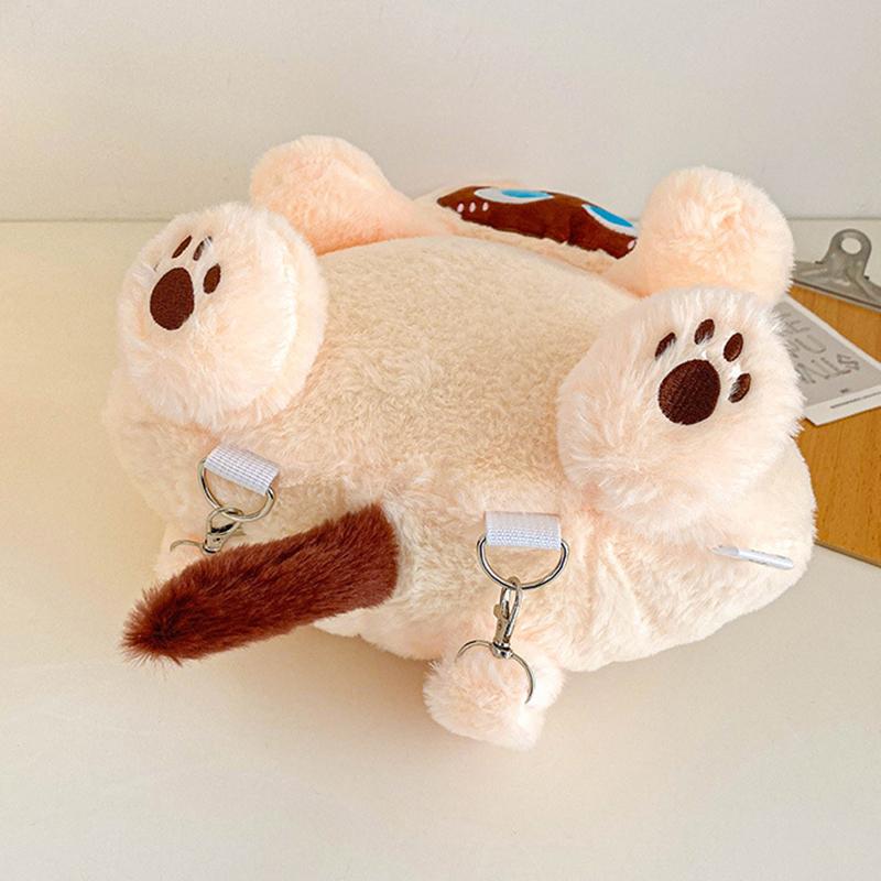 Kawaii Katt Plysjleke Ryggsekk Søt Stor Kapasitet Kosedyr Vesker Tegneserie Plysj Katt Ryggsekk Barn Bursdagsgaver